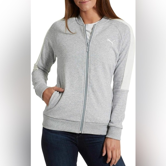 PUMA Track Suit Jacket Women’s XL/TG Grey White Comfortable RETRO Throwback - Picture 1 of 8